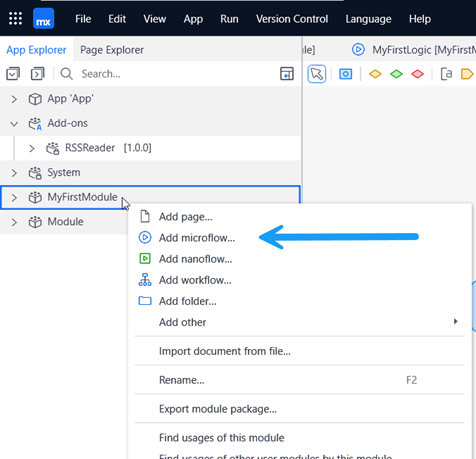 Create microflow